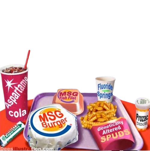 Fat Man Eating MSG Burger